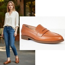 Cole Haan Haverhill penny loafers leather British tan preppy grandma career 6.5B