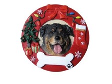 E S Pets Rottweiler Christmas Ornament Wreath Shaped Easily Personalized