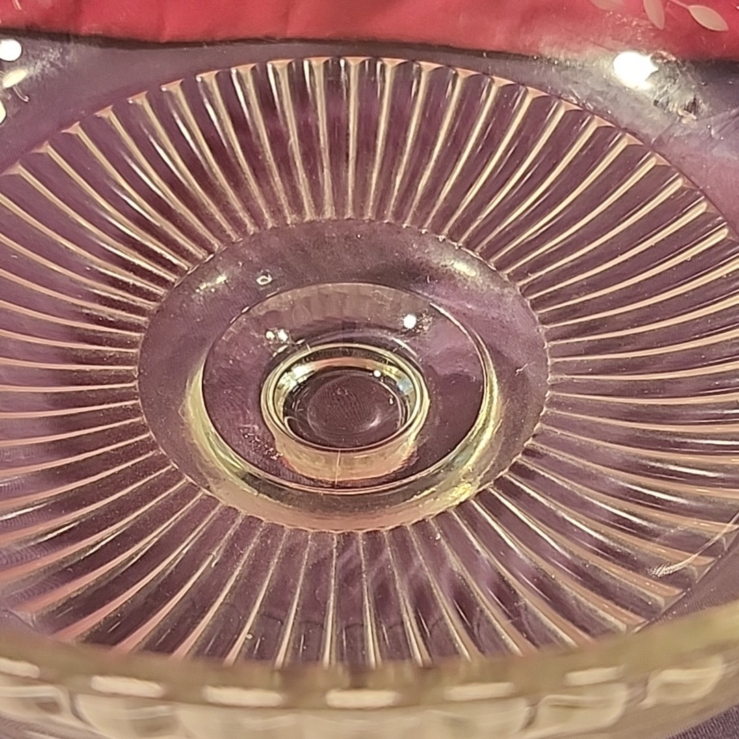 Princess House Heritage Crystal Etched Glass Cake Plate REPLACEMENT Dome 10” Lid