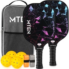 USAPA Approved Pickleball Set: 2 Paddles, 4 Balls, Carry Bag, for Men  Women