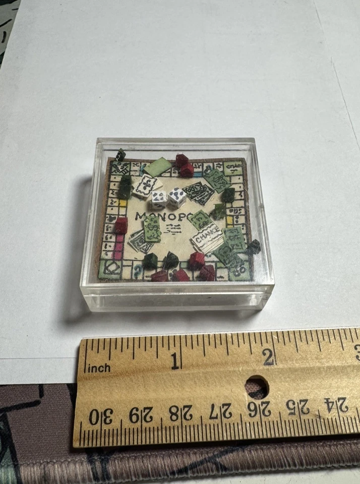 Vintage Miniature MONOPOLY Game Board for Dollhouse Handmade Extra Pieces Rare - Image 4 of 4
