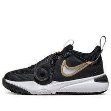 Nike Team Hustle D 11  Black/Metallic Gold-White Size 13C Kids Basketball Shoes