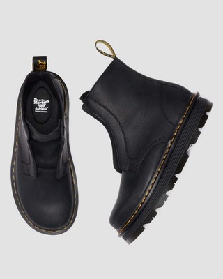 Dr. Martens Zebzag Laceless Slip On Leather Premium Boots Black | eBay