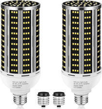 100W LED Corn Light Bulb 2 Pack 14200LM 5000K E26 E39 Garage Warehouse Lamp