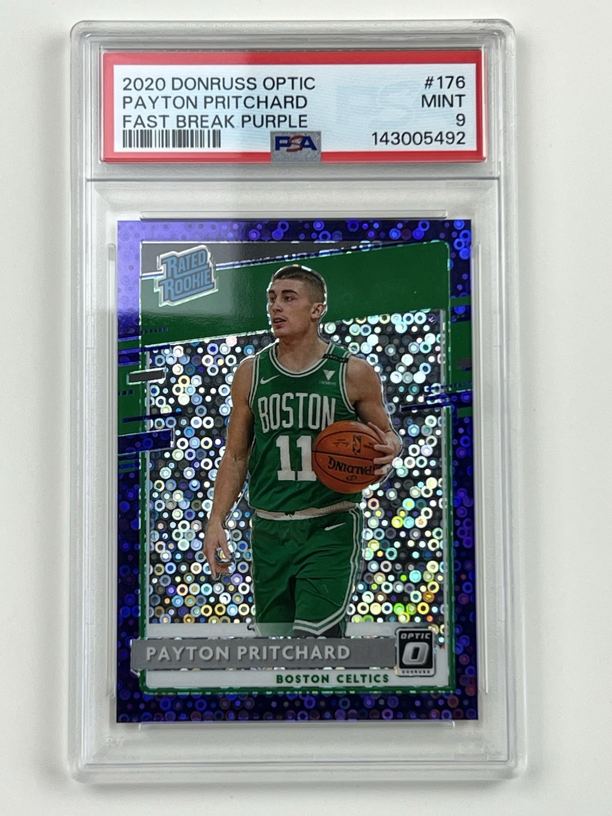 2020 Donruss Optic Payton Pritchard Fast Break Purple /95 PSA 9 Rookie Celtics