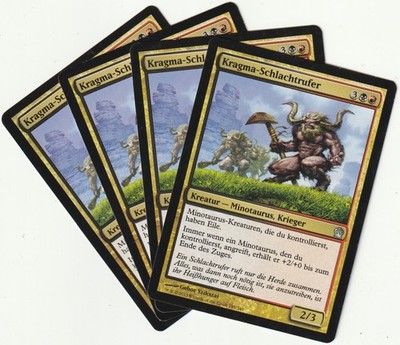   4 MAGIC The Gathering KRAGMA-SCHLACHTRUFER Creature PLAYSET THS/DE NM/EX