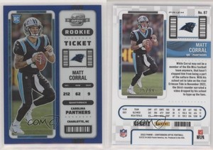 2022 Panini Contenders Optic Ticket Blue Prizm /99 Matt Corral #87 Rookie RC