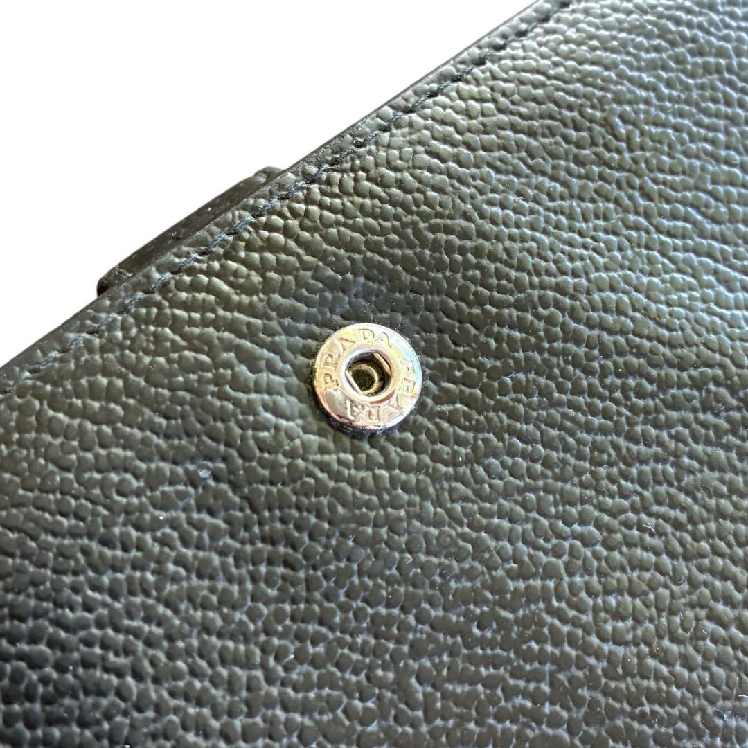 PRADA 2MV015 Saffiano Triangle Logo Continental Bifold Long Wallet Black 3.5x7.5 thumbnail 13