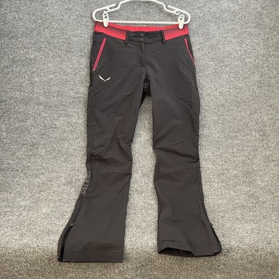Salewa Sella Durastretch Pants Womens Sz L Softshell Hiking Zip Pockets 026956