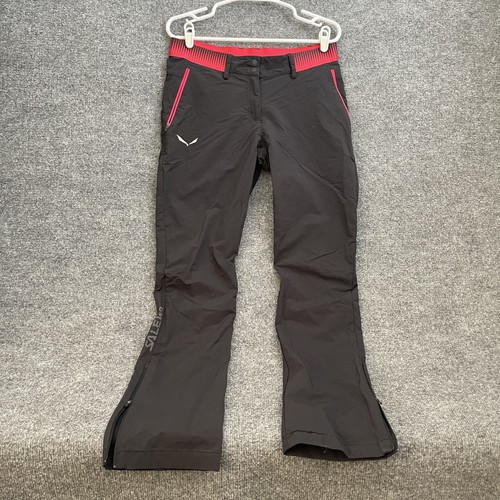 Salewa Sella Durastretch Pants Womens Sz L Softshell Hiking Zip Pockets 026956