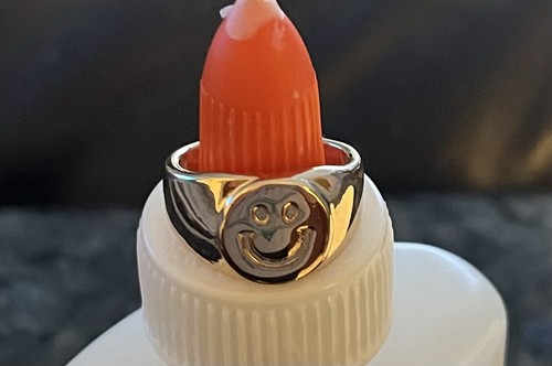 Smiley Face Gold Toned Size 6 1/2 Ring  - Picture 2 of 3