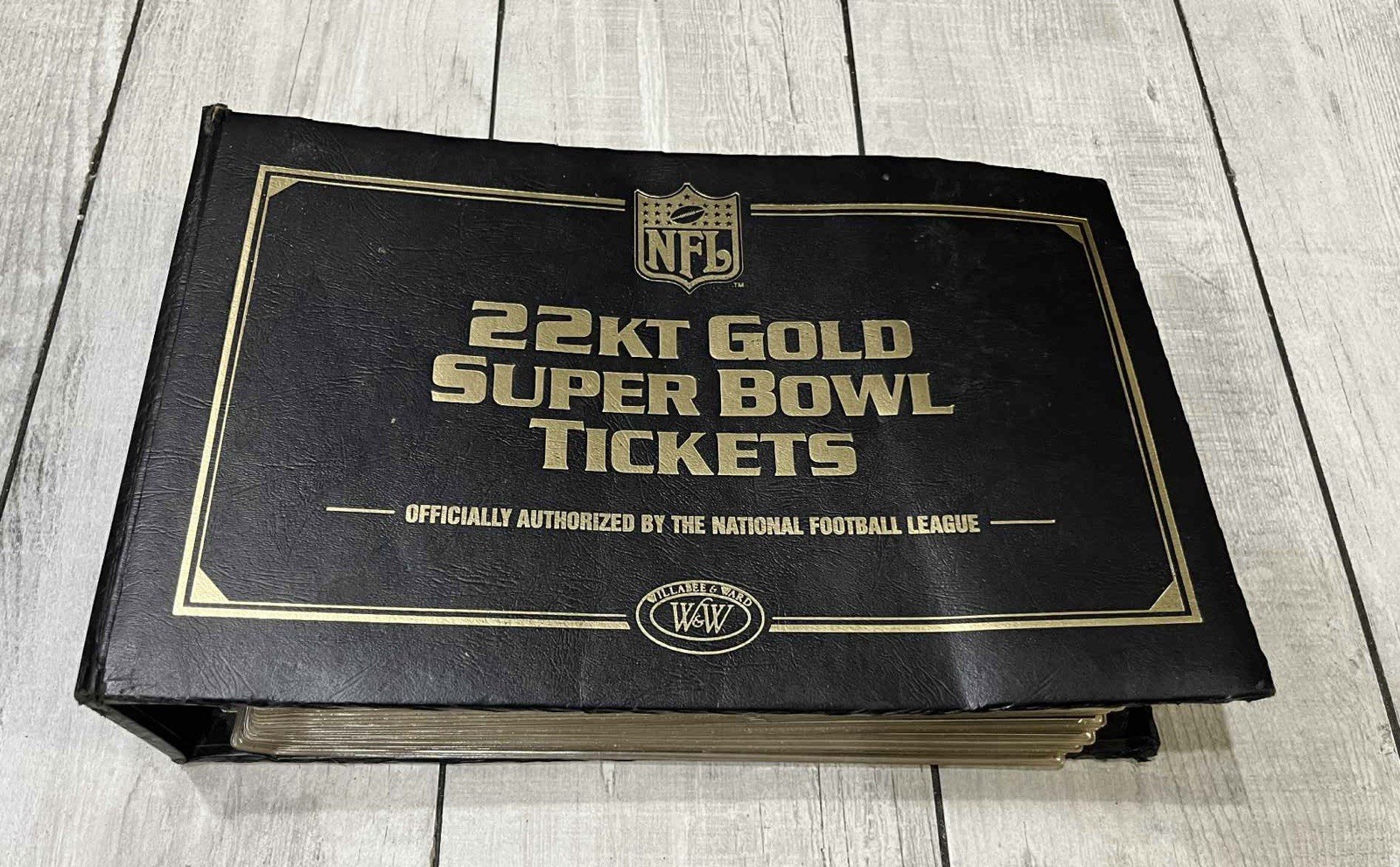 22K Gold NFL Super Bowl Ticket Replicas Set of 35