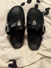 Black Clogs with Silver Accents
