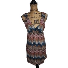 Sleeveless Dress Chevron Print V-Neck Casual Summer Dress Size Unknown