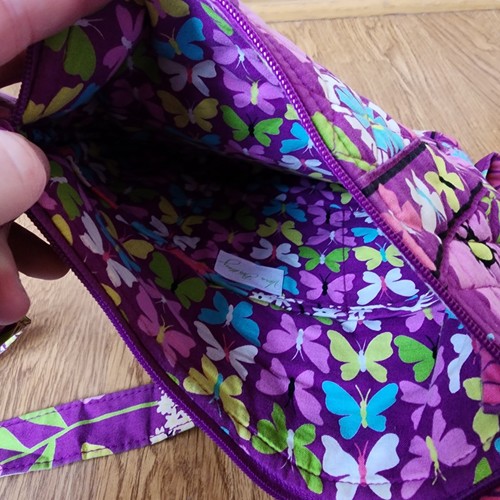 Vera Bradley Hipster Crossbody Handtasche Flutterby Schmetterlinge Lila Schultertasche - Bild 8 von 11