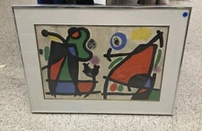 Joan Miro Composition  Derriére Le Miroir No. 186 1970 Original Color Framed COA