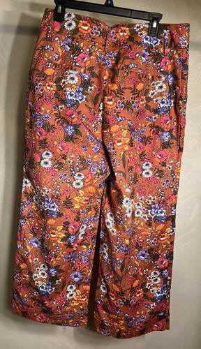 Anthropologie Maeve Floral Flower Power Wide Leg High Waist Crop Pants|Size:14 - Picture 6 of 24
