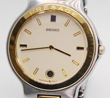 Seiko Presage 9539-6000 Gold Silver Watch Battery Replaced Used