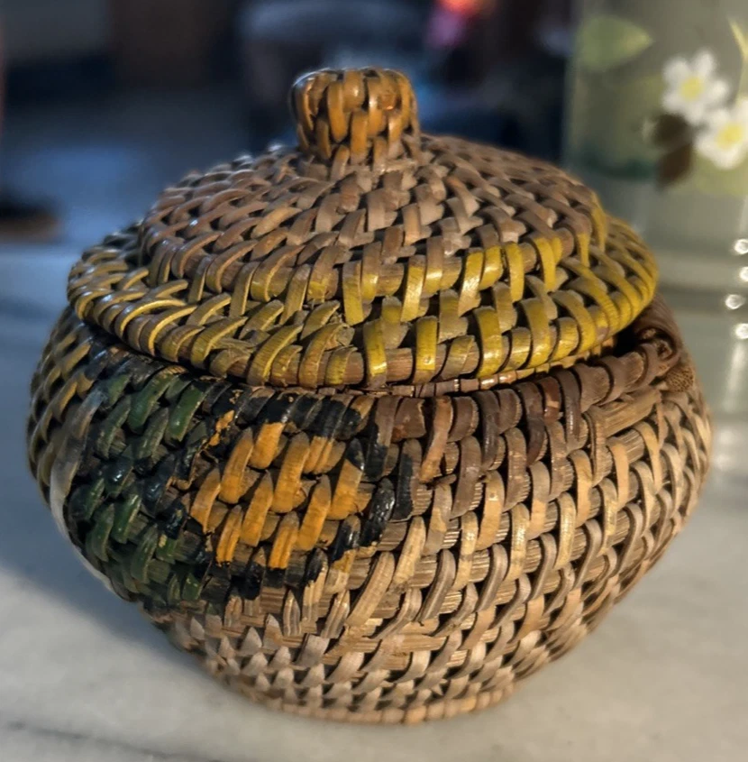 Antique Woven Basket In Collectible Baskets for sale | eBay