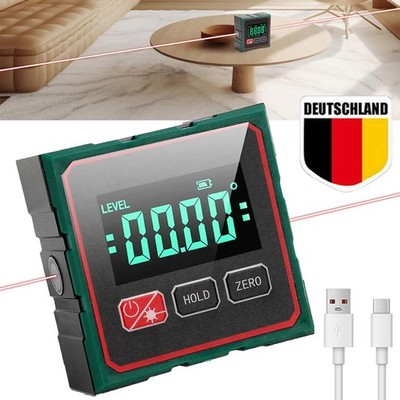 Mini Digital Winkelmesser Wasserwaage Magnetisch LCD Neigungsmesser Mit Laser DE