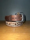 Brand New Leather Western Roper Leather Belt Brown Crocodile Skin Design Size 38