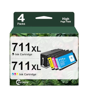 3 Pack 711 XL Ink w/ Chips for HP Designjet T: 100 120 125 130 520 525 630