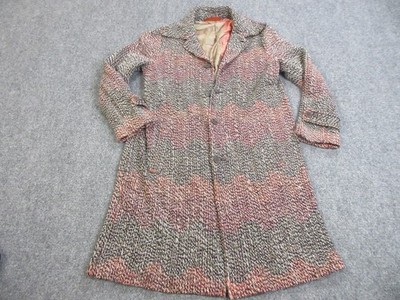 Missoni Coat Womens 50 IT Multicolor Wool Knit Chevron Zigzag Long Made Italy