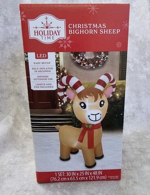Christmas Bighorn Sheep 4 Foot Outdoor Airblown Inflatable Decorations Lights Up