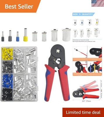 440 PCS Wire Ferrules Kit with Self-Adjusting Crimp Tool - 2/0-16 AWG