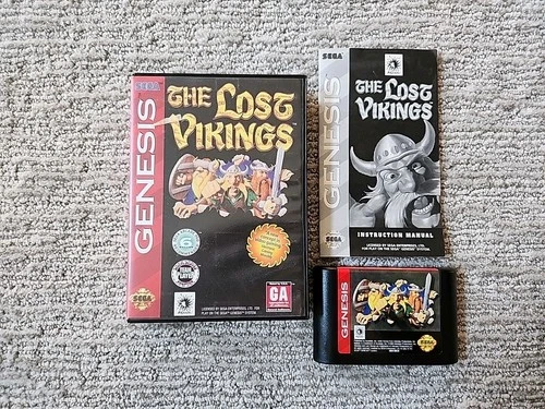 The Lost Vikings (Sega Genesis 1993) Complete W/ Case & Manual CIB