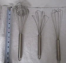 Wire Whisk Stainless Steel SET OF 3 NEW