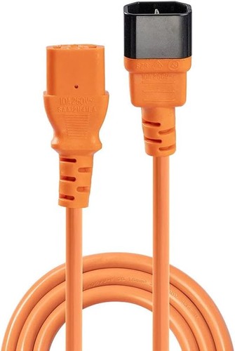 LINDY 30475 IEC C14 to IEC C13 Extension Power Cable, Orange, 2m 2m Orange - Afbeelding 8 van 10
