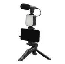 Smartphone Vlogging Kit Tripod Mic LED Light for TikTok YouTube Live USA Seller