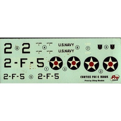 Pro Resin Curtiss F6C-2 Hawk US Navy Model Decals Olimp Model A-6974 Marking Set