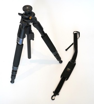 Giottos MT9180 Professional Black Aluminum Tripod  w/ Shoulder Strap, Tools MINT