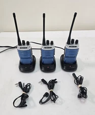 LOT of 3 Retevis RT7 WALKIE TALKIE 3W 16 Channels UHF Vox Scan 2-Way Radio +Base