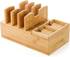 Bamboo Charging Station, Charging Stand for Multiple Devices, Electronic Device