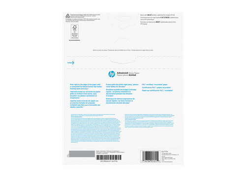 HP Advanced Photo Paper Glossy 65 lb 8 x 10 in. (203 x 254 mm) 25 sheets - 第 3/6 張圖片