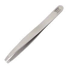 Regine Slant Tweezer Handmade in Switzerland Stainless Steel Etched Tip