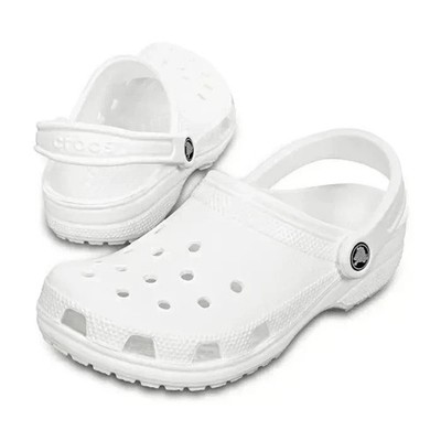Classic White Crocs Clogs for Men 6 Women 8   Soft Cushioned Everyday Wear