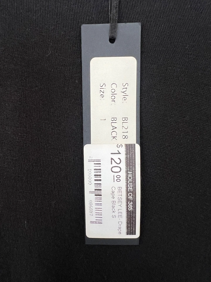 BETSY LEE Drape Cape Black Size Small - Изображение 3 из 4