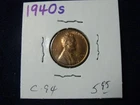 1940-S 1C BU SPOT Lincoln Cent WHEAT PENNY FRESH FROM AN ORIG ROLL FREE SH  C-94
