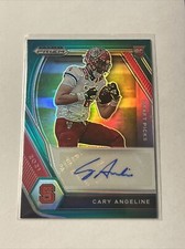2021 Panini Prizm Draft Picks Cary Angeline RC #DPA-CAN Green Prizm Rookie Auto