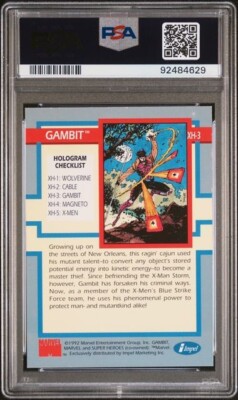 1992 Impel X-Men Gambit Series 1- Hologram #XH-3 PSA 9 MINT | eBay
