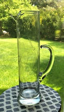 Vintage Martini / Cocktail Pitcher Pinched Spout Etched Antelopes 13 ¼” tall