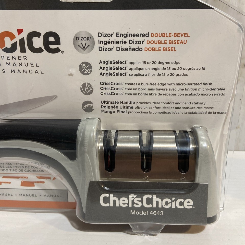 Chef's Choice 4643 Diamond Hone 3 Stage Manual Knife Sharpener NEW READ eBay