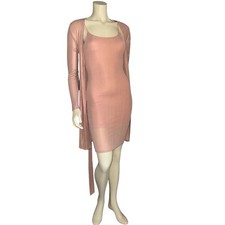 Party Dress Pink Metallic Mami Body-con Dress Fashion Nova 2 Piece Set Size  S