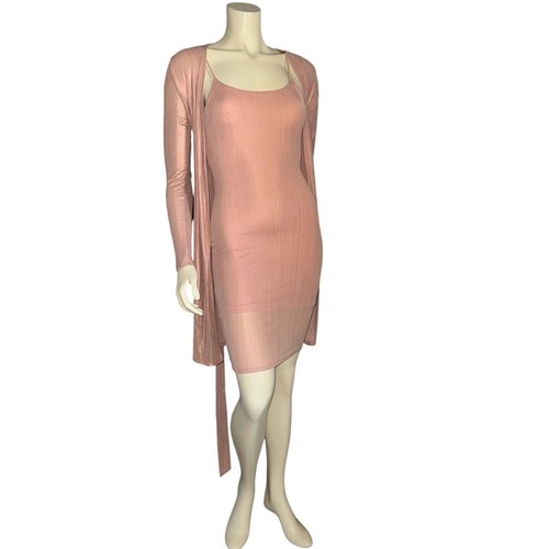 Party Dress Pink Metallic Mami Body-con Dress Fashion Nova 2 Piece Set Size  S