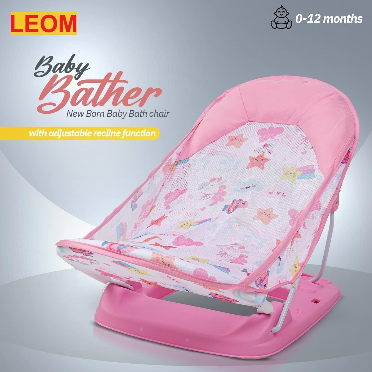 Newborn Baby Bath Seat Support Recline Foldable Position Easy