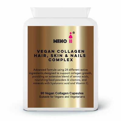 Kollagen Haare Haut Nägel Schönheit Komplex Unterstützung Vegan Meno  Hergestellt in UK